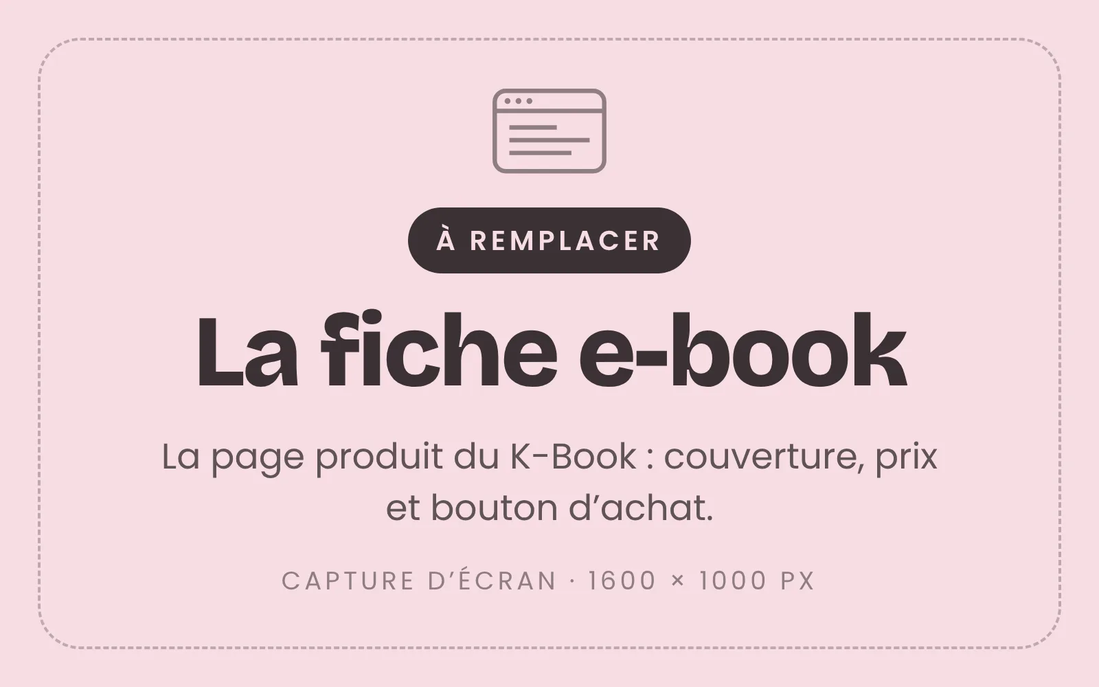 La fiche produit du K-Book